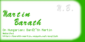 martin barath business card